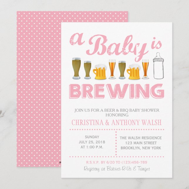 A Baby is Brewing Baby Shower BBQ Invitation (Front/Back)