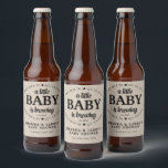 A Baby is Brewing Baby Shower Beer Bottle Label<br><div class="desc">A Baby is Brewing Baby Shower Beer Bottle Label  is perfect for a diaper party,  co-ed  baby showers,  joint baby showers,  baby q's and beer themed baby showers! The design looks great on on the faux kraft background - for that vintage style.</div>