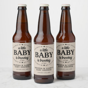 A Baby is Brewing Baby Shower Beer Bottle Label