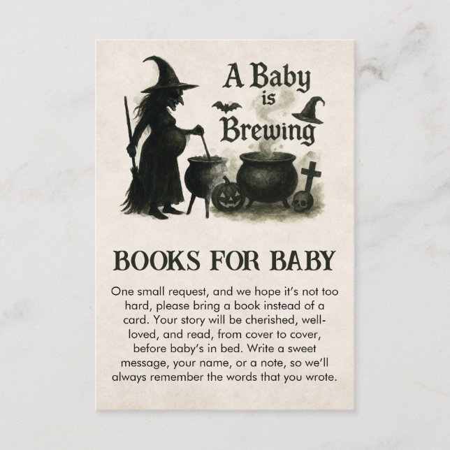 A Baby Is Brewing Baby Shower Books for Baby Enclosure Card (Front)