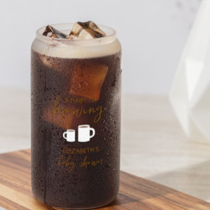 A Baby Is Brewing Baby Shower Can Glass