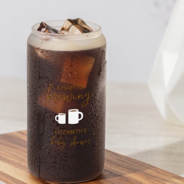 A Baby Is Brewing Baby Shower Can Glass (Creator Uploaded)