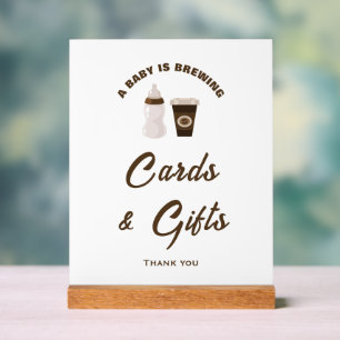 A Baby Is Brewing Baby Shower Cards & Gifts Sign