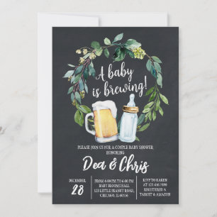 A Baby is Brewing Baby Shower Chalkboard Invitation