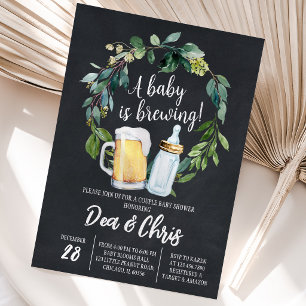 A Baby is Brewing Baby Shower Chalkboard Invitation