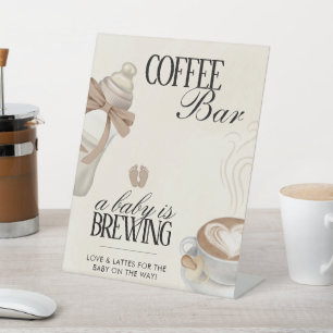 A Baby Is Brewing Baby Shower Coffee Bar Cart Sign