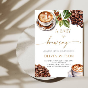 A Baby Is Brewing Baby Shower - Coffee Theme Baby Invitation