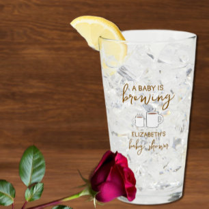 A Baby Is Brewing Baby Shower Glass