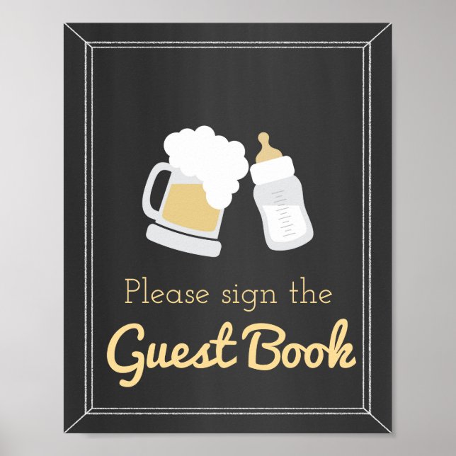 A Baby is Brewing Baby Shower Guest Book Sign (Front)