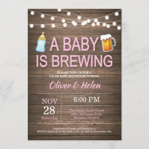 A baby is brewing Baby Shower Invitation