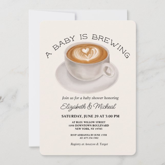 A Baby is Brewing Baby Shower Invitation (Front)