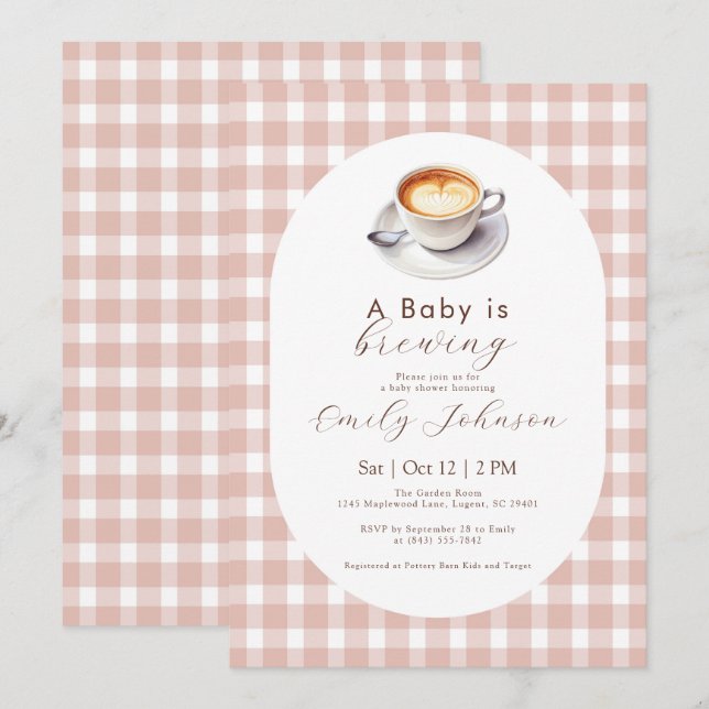 A Baby is Brewing Baby Shower Invitation (Front/Back)