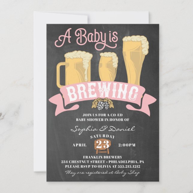A Baby Is Brewing Baby Shower Invitation (Front)