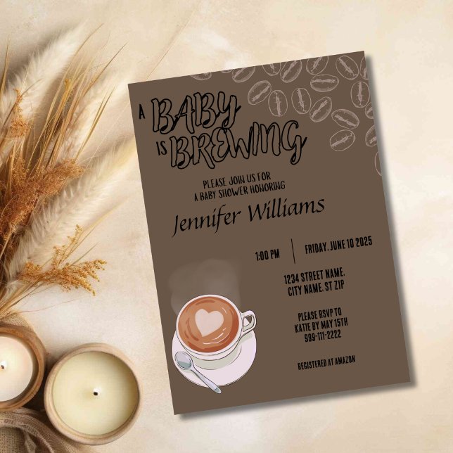 A Baby Is Brewing Baby Shower Invitation (Creator Uploaded)