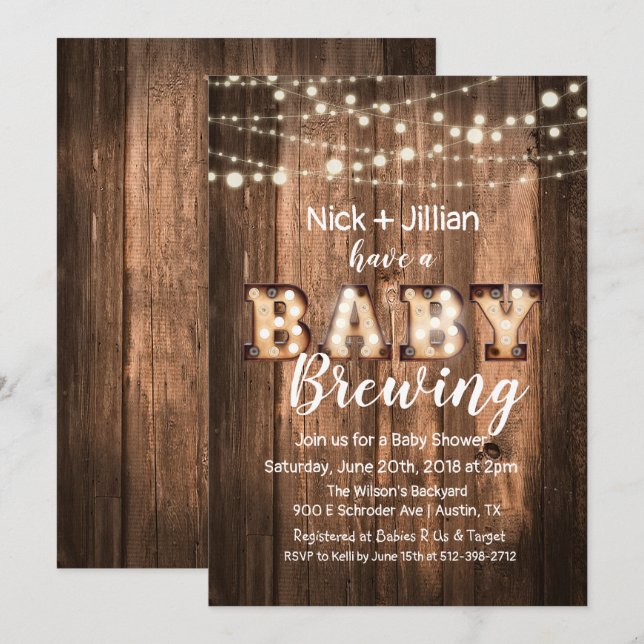 A Baby is Brewing Baby Shower Invitation (Front/Back)