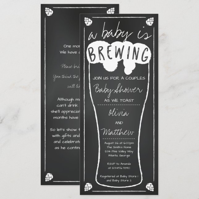 A Baby Is Brewing Baby Shower Invitation (Front/Back)