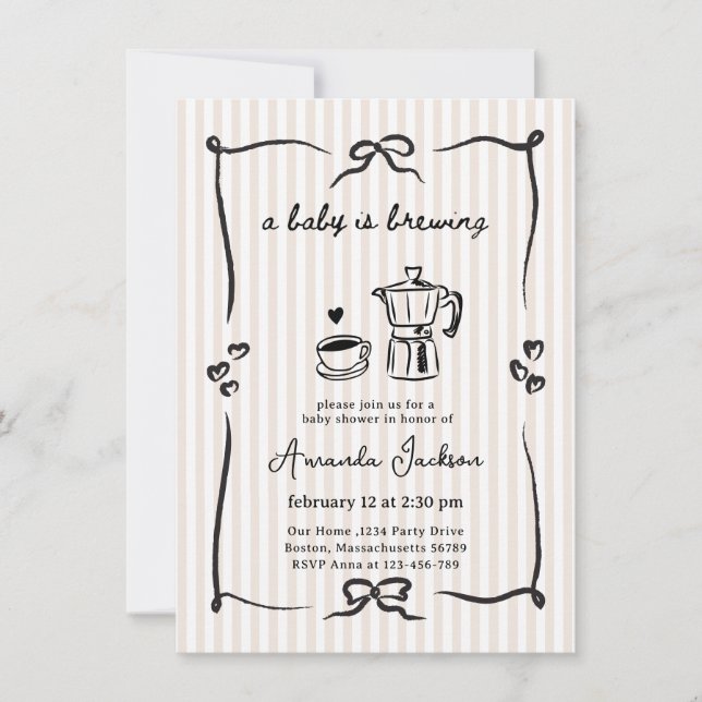A baby is brewing Baby Shower Invitation (Front)