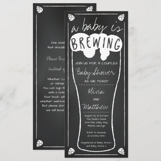 A Baby Is Brewing Baby Shower Invitation (Front/Back)