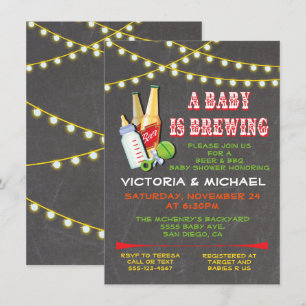 A Baby is Brewing Baby Shower Invitations
