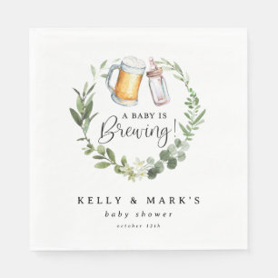 A Baby is Brewing Baby Shower Napkin