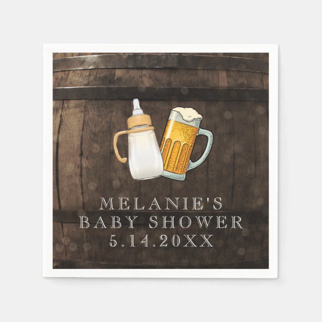 A Baby Is Brewing Baby Shower Napkin (Front)