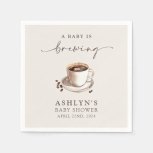 A Baby is Brewing Baby Shower Paper Napkins