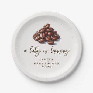 A Baby is Brewing Baby Shower  Paper Plate