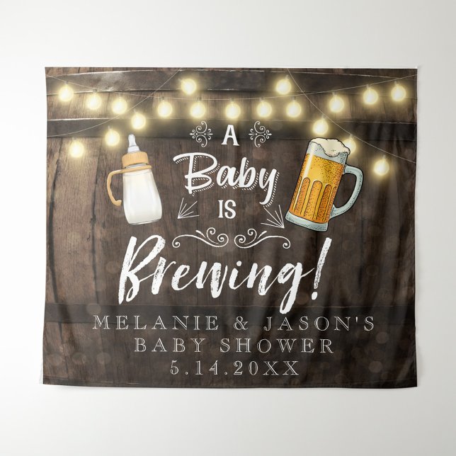 A Baby Is Brewing Baby Shower Tapestry (Baby Is Brewing Backdrop)