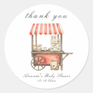 A baby is brewing Baby shower thank you Classic Round Sticker