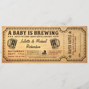 A Baby is Brewing Baby Shower Ticket Invitations