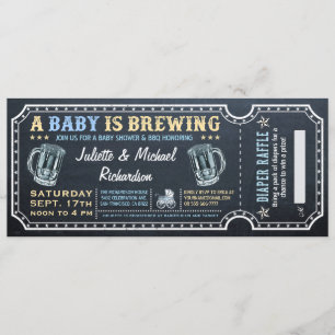 A Baby is Brewing Baby Shower Ticket Invitations
