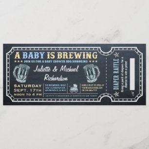 A Baby is Brewing Baby Shower Ticket Invitations