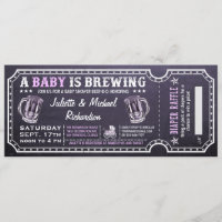 A Baby is Brewing Baby Shower Ticket Invitations