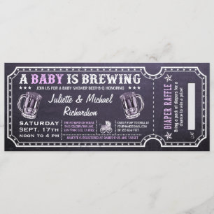 A Baby is Brewing Baby Shower Ticket Invitations