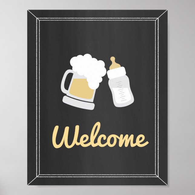 A Baby is Brewing Baby Shower Welcome Sign (Front)