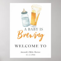 A baby is brewing beer bottle baby shower