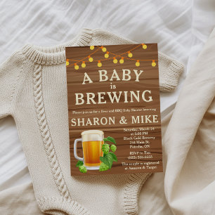 A Baby Is Brewing! Beer themed Baby Shower Invitation