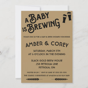 A Baby is Brewing Beer Themed Shower Invitation