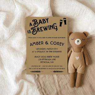 A Baby is Brewing Beer Themed Shower Invitation