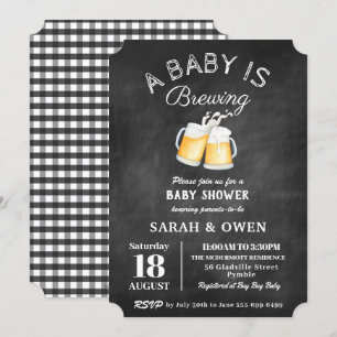 A Baby is Brewing Beers Co-Ed Neutral Baby Shower Invitation