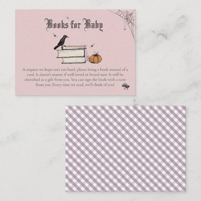 A Baby is Brewing Books for Baby Pink Baby Shower Enclosure Card (Front/Back)
