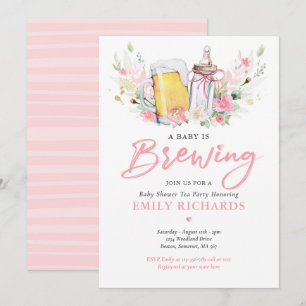A Baby Is Brewing Bottle & Beer Coed Baby Shower Invitation