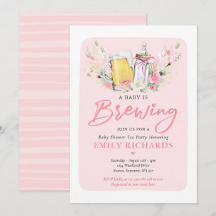 A Baby Is Brewing Bottle & Beer Coed Baby Shower Invitation