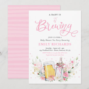 A Baby Is Brewing Bottle & Beer Coed Baby Shower Invitation