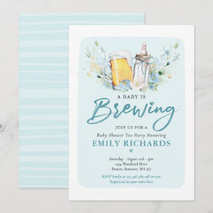 A Baby Is Brewing Bottle & Beer Coed Baby Shower Invitation