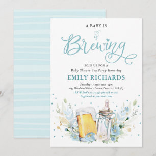A Baby Is Brewing Bottle & Beer Coed Baby Shower Invitation