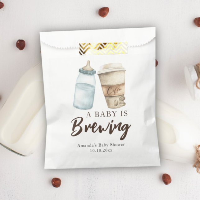 A Baby is Brewing Bottle Coffee Baby shower Favour Bags (Creator Uploaded)