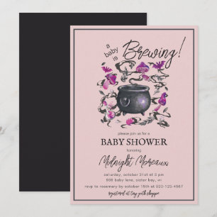 A Baby Is Brewing Cauldron Halloween Baby Shower I Invitation