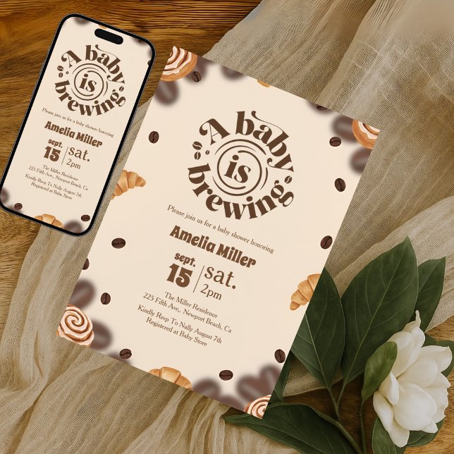 A Baby is Brewing Coffee Baby Shower Invitation (Creator Uploaded)