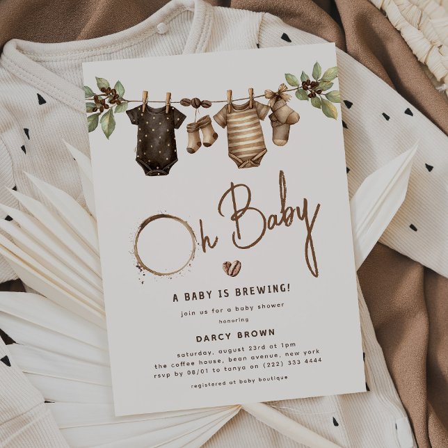 A Baby is Brewing' Coffee Baby Shower Invitation (Creator Uploaded)